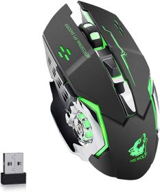 Gaming Mouse Wireless Rechargeable Optical Mouse 6 Programmable Buttons; Silent Click; 3 Adjustable DPI; Ergonomic Design