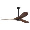 56 Inch Ceiling Fans with Remote Control with 3 ABS Wood Blades and 2 Down-rods Reversible DC Motor for Bedroom/Living Room/Patio