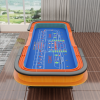 INO Design 136" 12 Feet Deluxe Craps Dice BLUE Felt Luxury Casino Game Poker Table With Diamond Pyramid Bumper Rubber