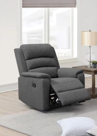 Modern Dark Gray Color Burlap Fabric Recliner Motion Recliner Chair 1pc Couch Manual Motion Living Room Furniture