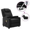 Massage Recliner Black Faux Leather