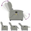 Stand up Massage Recliner Chair Light Gray Velvet