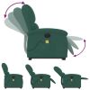 Electric Stand up Massage Recliner Chair Dark Green Velvet