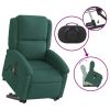 Electric Stand up Massage Recliner Chair Dark Green Velvet