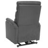 Power Lift Massage Recliner Light Gray Fabric