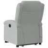 Stand up Massage Recliner Chair Light Gray Velvet