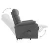 Power Lift Massage Recliner Light Gray Fabric