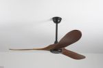 56 Inch Ceiling Fans with Remote Control with 3 ABS Wood Blades and 2 Down-rods Reversible DC Motor for Bedroom/Living Room/Patio