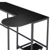 U-shaped Computer Desk, Industrial Corner Writing Desk with CPU Stand, Gaming Table Workstation Desk for Home Office (Black) (OLD SKU: WF198675AAB)