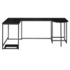 U-shaped Computer Desk, Industrial Corner Writing Desk with CPU Stand, Gaming Table Workstation Desk for Home Office (Black) (OLD SKU: WF198675AAB)