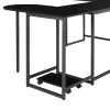 U-shaped Computer Desk, Industrial Corner Writing Desk with CPU Stand, Gaming Table Workstation Desk for Home Office (Black) (OLD SKU: WF198675AAB)