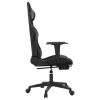 Gaming Chair with Footrest Black and Gray Faux Leather