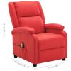 Massage Recliner Red Faux Leather