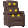 Power Lift Massage Recliner Brown Faux Leather