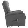 Power Lift Massage Recliner Light Gray Fabric