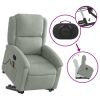 Stand up Massage Recliner Chair Light Gray Velvet