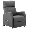 Electric Massage Recliner Light Gray Fabric