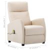 Electric Massage Recliner Cream Fabric