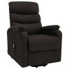 Power Lift Massage Recliner Dark Brown Fabric