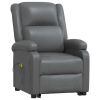 Power Lift Massage Recliner Anthracite Faux Leather