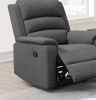 Modern Dark Gray Color Burlap Fabric Recliner Motion Recliner Chair 1pc Couch Manual Motion Living Room Furniture