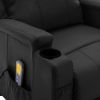 Massage Recliner Black Faux Leather