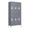 6 Door 72"H Metal Lockers With Lock for Employees,Storage Locker Cabinet for Home Gym Office School Garage,Gray