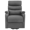 Power Lift Massage Recliner Light Gray Fabric