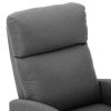 Electric Massage Recliner Light Gray Fabric