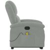 Stand up Massage Recliner Chair Light Gray Velvet