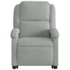 Stand up Massage Recliner Chair Light Gray Velvet