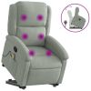 Stand up Massage Recliner Chair Light Gray Velvet