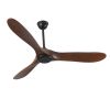 56 Inch Ceiling Fans with Remote Control with 3 ABS Wood Blades and 2 Down-rods Reversible DC Motor for Bedroom/Living Room/Patio