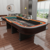 INO Design 136" 12 Feet Deluxe Craps BLACK Waterproof Felt Casino Dice Game Poker Table