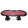 INO Design 96" Oval Red Surface Texas Holdem Casino Game Poker Table with Detachable Armrest Chip Tray