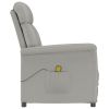 Massage Recliner Light Gray Faux Suede Leather