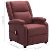 Massage Recliner Wine Red Faux Leather