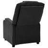 Massage Recliner Black Faux Leather