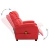 Massage Recliner Red Faux Leather