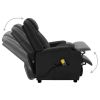 Massage Recliner Black Faux Leather