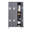 6 Door 72"H Metal Lockers With Lock for Employees,Storage Locker Cabinet for Home Gym Office School Garage,Gray