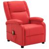 Massage Recliner Red Faux Leather