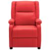 Massage Recliner Red Faux Leather