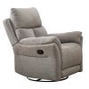 Swivel Rocker Fabric Recliner Chair - Reclining Chair Manual; Single Modern Sofa Home Theater Seating for Living Room (Silver)