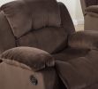 Motion Recliner Chair 1pc Rocker Recliner Couch Living Room Furniture Chocolate Padded Suede Metal Reclining