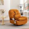 Smart Power Recliner Sofa USB Charger With Bluetooth Swivel Single Chair with Voice Control Gaming Sleeping working Hidden Arm Storage (Orange)