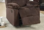 Motion Recliner Chair 1pc Rocker Recliner Couch Living Room Furniture Chocolate Padded Suede Metal Reclining