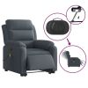 Electric Stand up Massage Recliner Chair Dark Gray Velvet