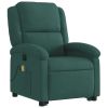 Electric Stand up Massage Recliner Chair Dark Green Velvet