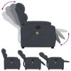 Electric Stand up Massage Recliner Chair Dark Gray Velvet